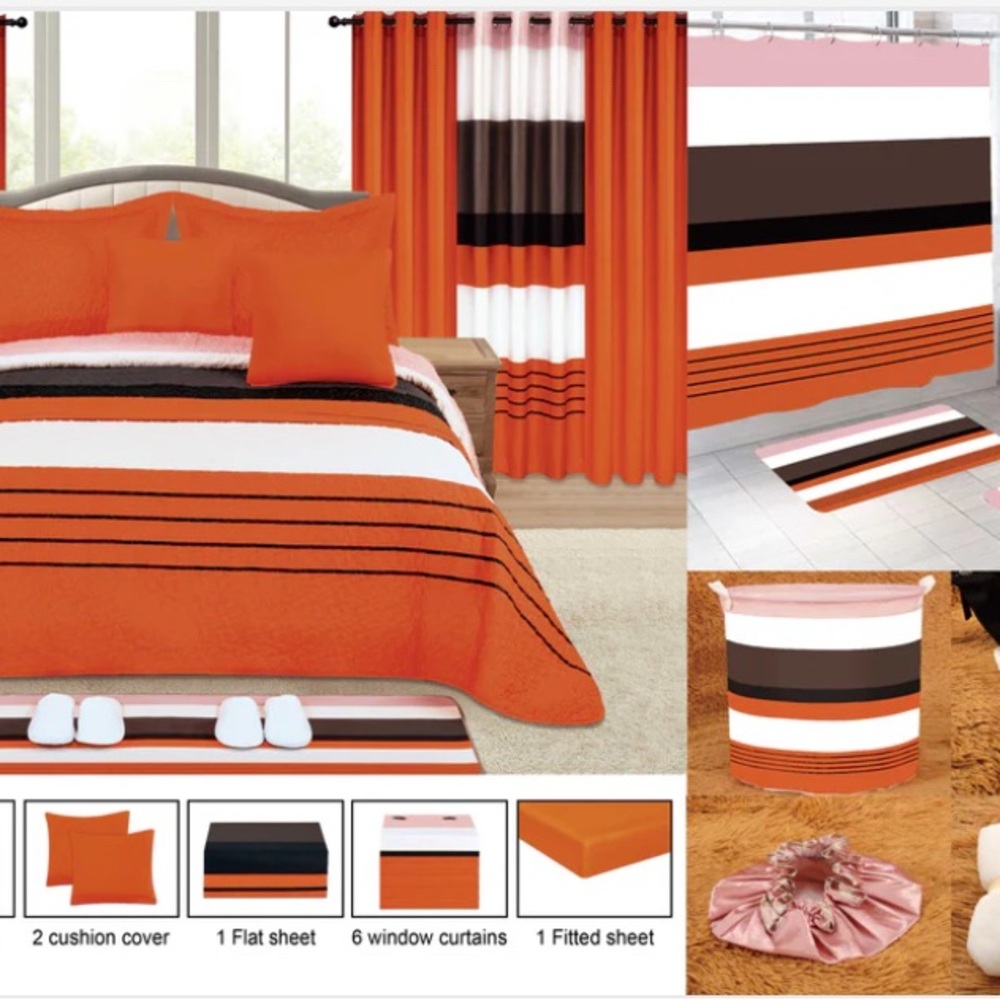 25 Pcs Bedspread With Matching Curtains & Bath Decor - Picture 5 of 5